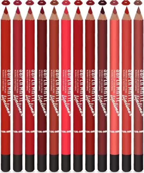 Buy Facejewel Smudgeproof & Waterproof Matte Lipliner Pencil Pack Of 12 ...