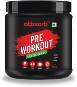 Abbzorb Pre-Workout(Green apple)-250g BCAA Price in India - Buy Abbzorb ...