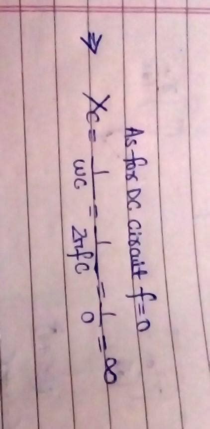 The capacity of a pure capacitor is 1 farad. In D.C circuit, its ...
