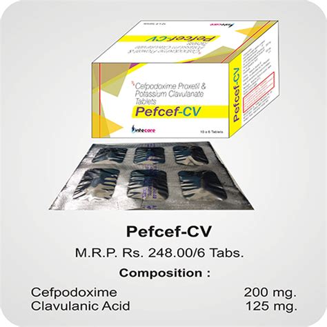 Pefcef CV 325 Tablets Medibyte A Division of Dr. Kumars Pharmaceutical