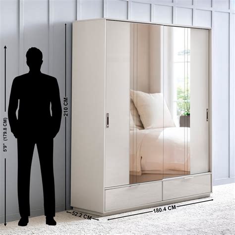 Buy Cashmere 2-Door Sliding Wardrobe with Mirrors - Grey from Home ...