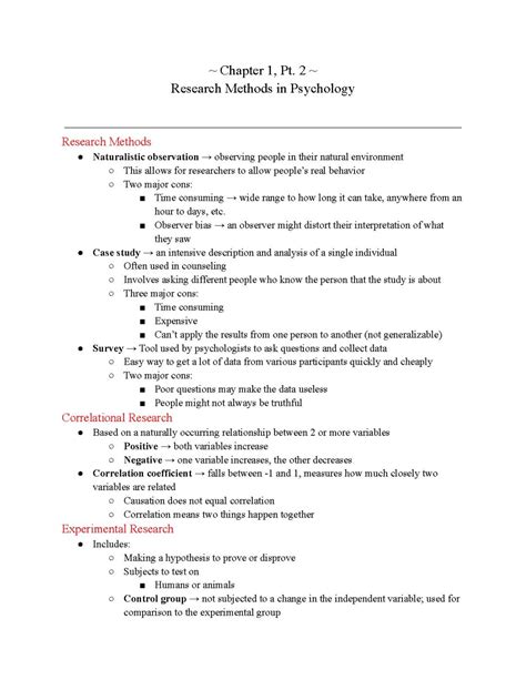 AP Psychology Notes Ch. 1, Pt. 2 (AP Psychology) - Knowunity