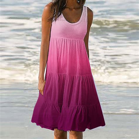 Danhjin Summer Dresses for Women Clearance Casual Graphic Sleeveless ...