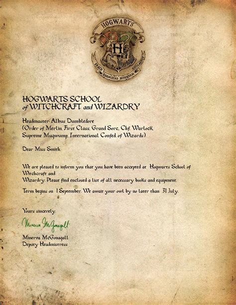 Hogwarts Letter by HelloLily13 on DeviantArt