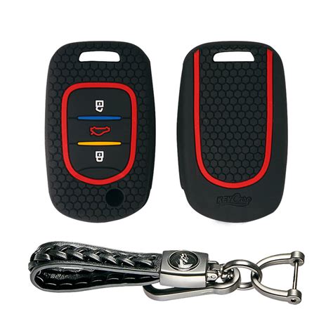 Keycare silicone key cover and keyring fit for : MG Hector 3 button fl