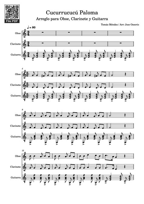 [Sheet] Cucurrucucú Paloma Guitar TAB PDF, chords Guitar TAB, mp4/midi