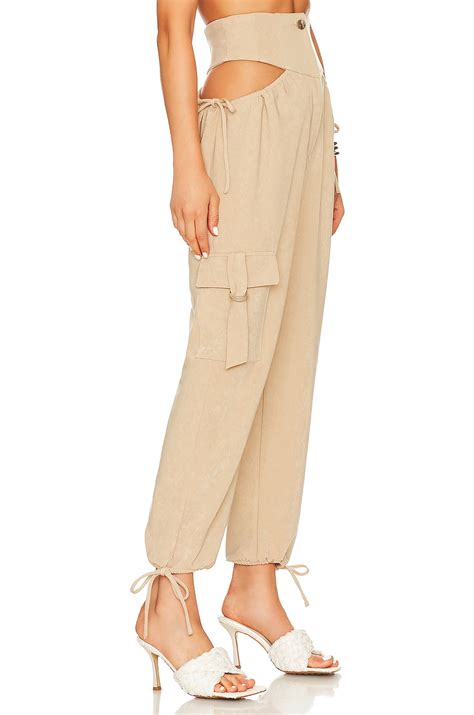 h:ours Suki Cutout Jogger in Khaki | REVOLVE