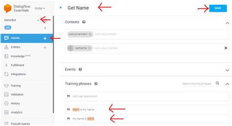Understanding Intents in Dialogflow