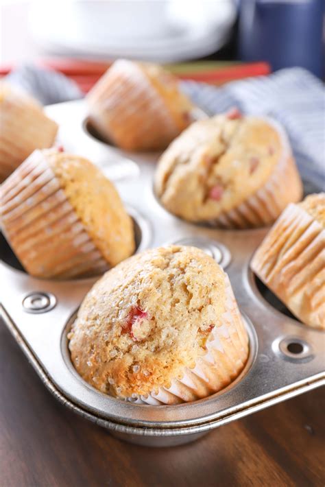 Bakery Style Rhubarb Muffins - A Kitchen Addiction