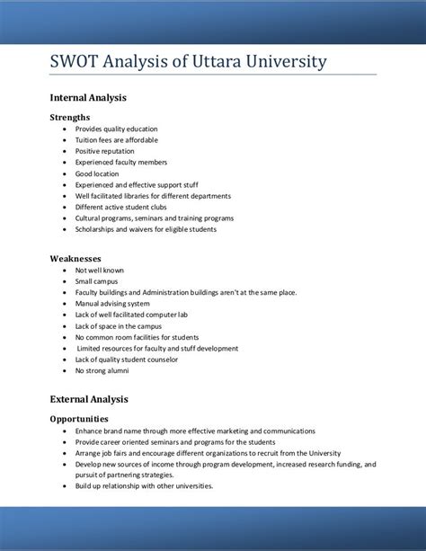 College SWOT Analysis Example 的图像结果