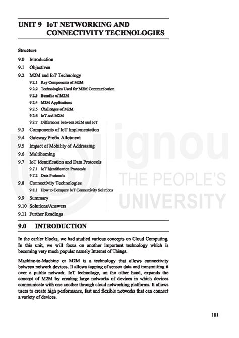 Unit-9 - Unit-9 - UNIT 9 IoT NETWORKING AND CONNECTIVITY TECHNOLOGIES ...
