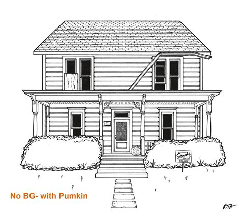 Hand drawn halloween 1978 myers house physical print – Artofit