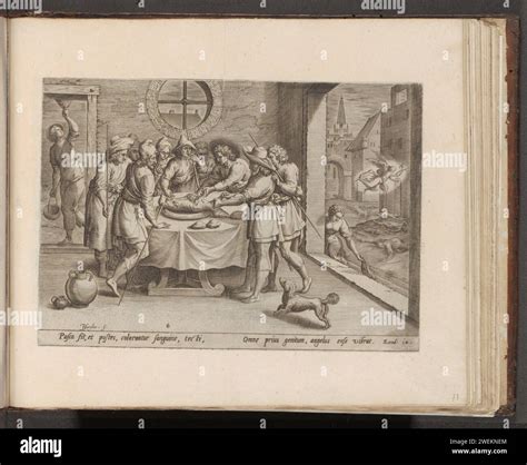 Passover party and the tenth plague of Egypt, 1579 print In the ...