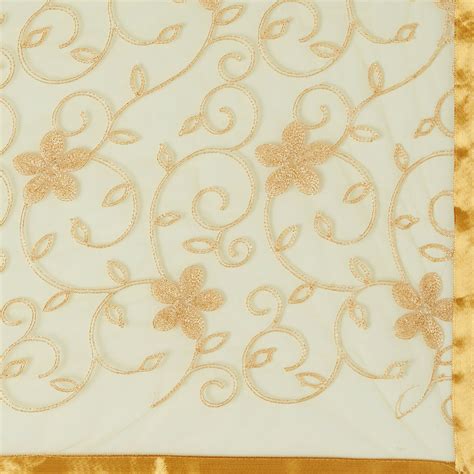 Embroidered Gold Net Dupatta Dupatta Bazaar