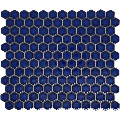 Tenedos Hexagon Cobalt Blue Porcelain Mosaic Wall India | Ubuy