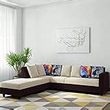 CasaStyle - Casper Fabric 6 Seater RHS L Shape Sofa Set (Cream-Brown ...