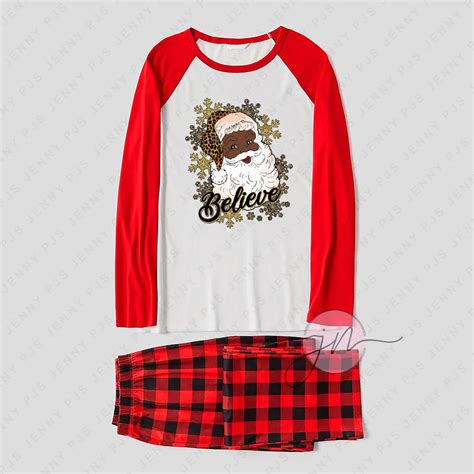 Merry Christmas Black Santa Pajamas For Adults - Family Christmas ...