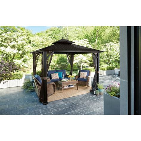 Buy 10 ft. x 10 ft. Holden Outdoor Patio Black Hard Top Galvanized ...
