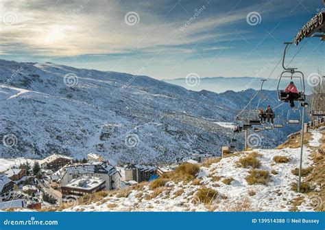 Sierra Nevada Ski Station, Ski Lift Editorial Stock Photo - Image of ...