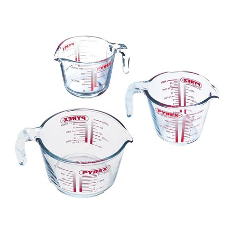 Pyrex Maatbeker Set Classic Prepware (250 ml, 500 ml & 1 liter) - 3 ...