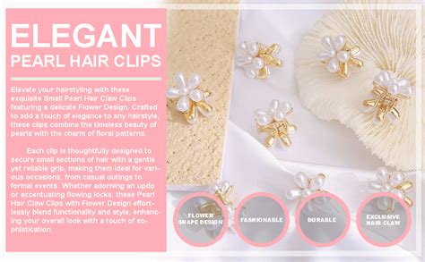 MY BLISS Exclusive Korean Style Small Pearl Hair Claw Clips Mini Pearl ...