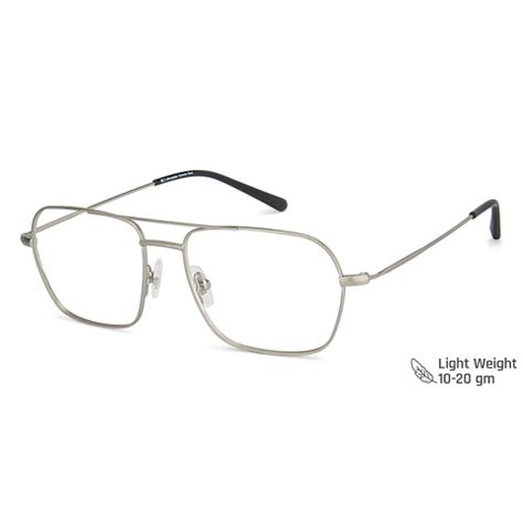 Matte Silver Black Full Rim Square John Jacobs Supreme Steel JJ E13559 ...