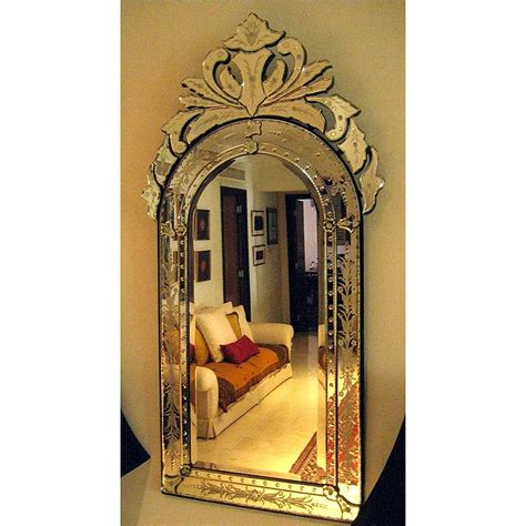 Indianshelf Glass Golden Accent Venetian Archway Vanity Mirror