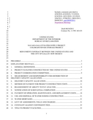 Fillable Online usbr Includes comments provided in - usbr Fax Email ...