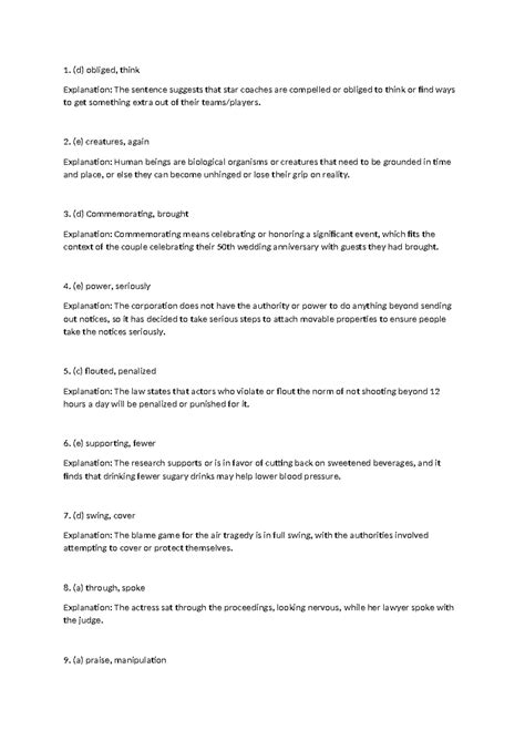 Answers english - (d) obliged, think Explanation: The sentence suggests ...