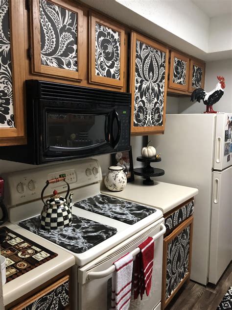Using Wallpaper On Kitchen Cabinets Peel And Stick Wallpaper Inside