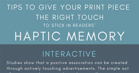 Image result for Haptic Memory Example