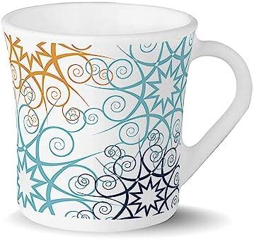 Larah by Borosil Novelty Series Maya Opalware Mug, Set of 2 Tea/Coffee Mugs, 280 ml Each ...