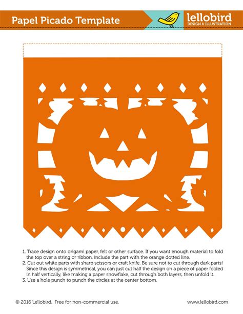 Free Printable Papel Picado Templates - Mexican Banner [PDF]
