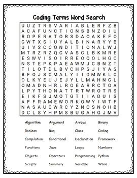 Image result for Computer Coding Word Search