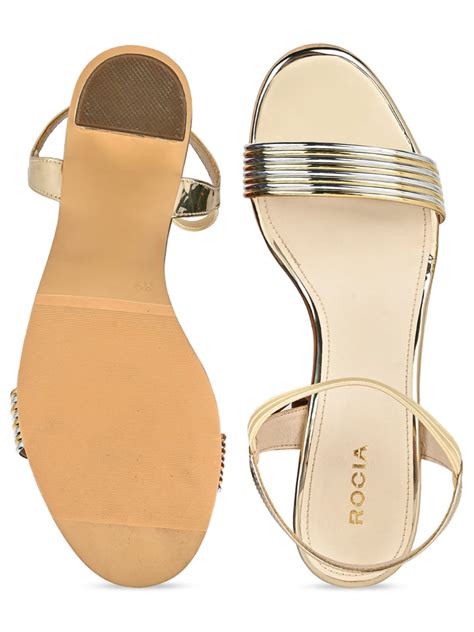 Shop Rocia By Regal Gold Women Block Heel Sandals Online