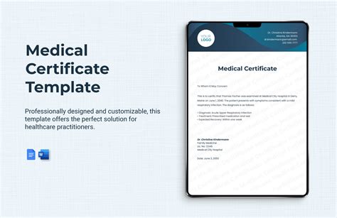 Editable Medical Certificate Templates in Word to Download