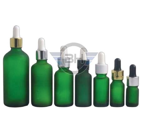 Green Frosted Glass Dropper Bottle Manufacturer from Delhi