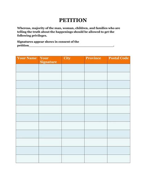 Free Printable Petition Templates [Word, PDF, Google Docs] +Forms