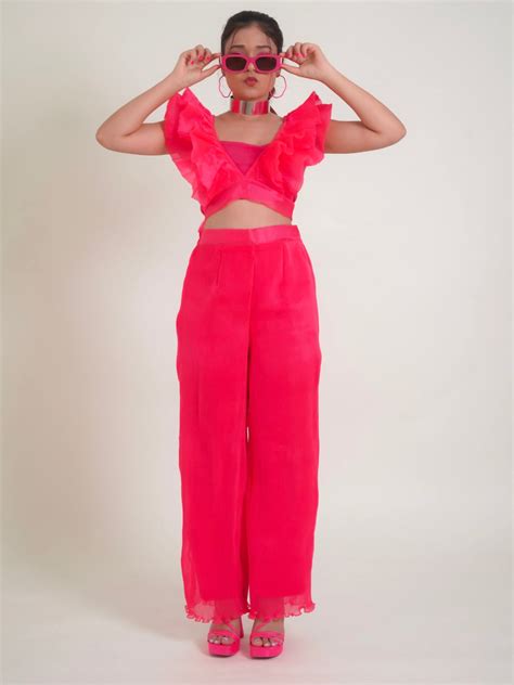 Pleated Organza Pants