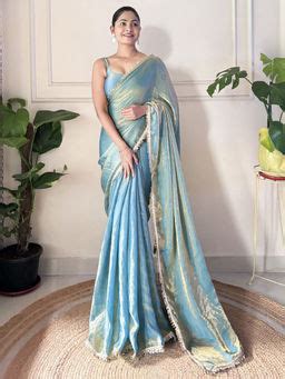 Buy Sareemall Women Paper Silk Mauve Embellished Saree with Unstitched ...