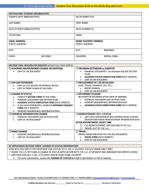 UCI International Center Student Visa Document (I 20 Or DS 2019 ...