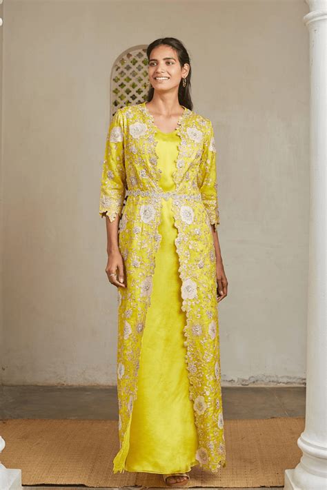 Nargis Appliqued Jacket Set - Osaa by Adarsh