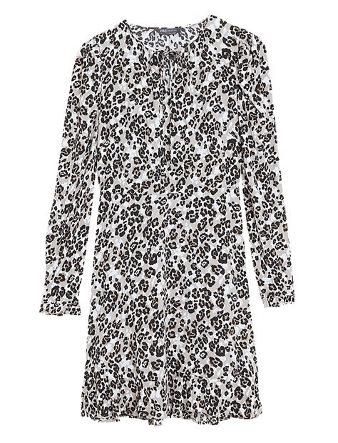 Buy Animal Print Tie Neck Mini Skater Dress at Marks & Spencer