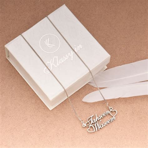 Silver Plated Hollow Love Couple Name Necklace – Klassy