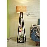 Crosscut Furniture Wooden Floor Lamp with Shelf (Natural Jute) : Amazon ...