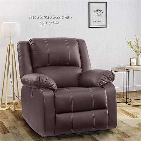 LEZINO 1 Seater Motorized Electric Recliner Chair for Relax in Brown ...