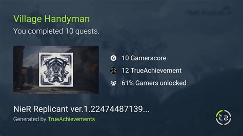 Village Handyman achievement in NieR Replicant ver.1.22474487139...