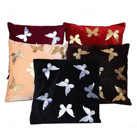 Kuber Industries Butterfly 5 Piece Velvet Cushion Cover Set - 16"x16 ...