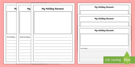 My Holiday Writing Frame - F-2 - Parents