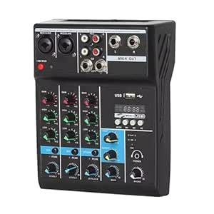 Audio Mixer,Mini audio DJ mixer,Interface 4 Channel Digital USB ...